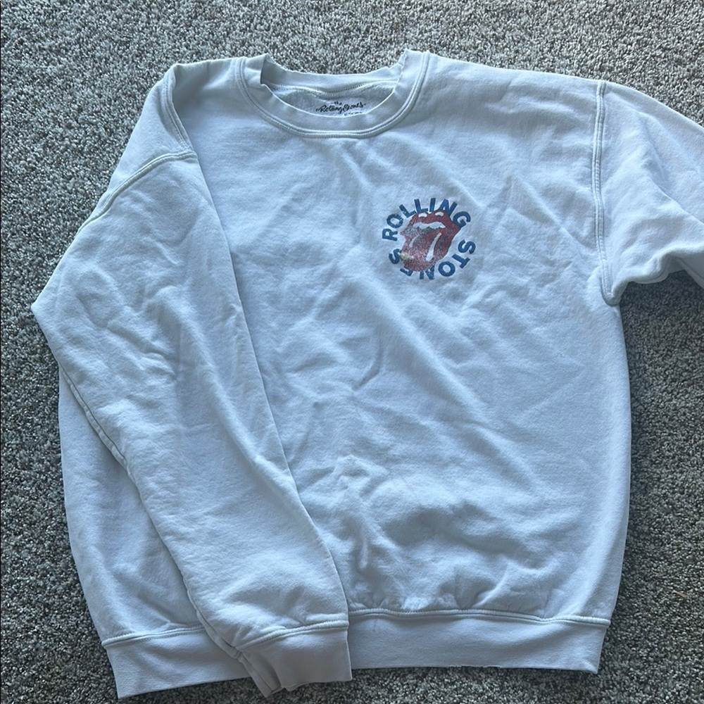 White Rolling Stones Crewneck